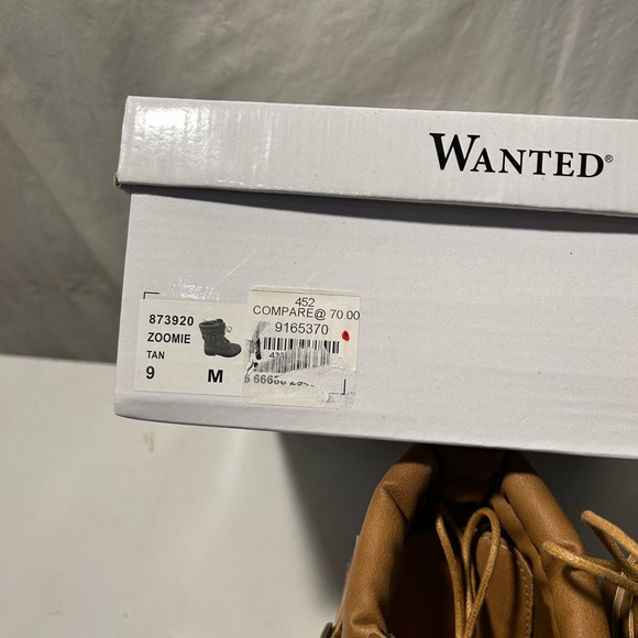Wanted tan leather ankle boots lace-up & wrap around belt various sizes all NWT - Picture 7 of 7